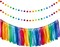 Rainbow Ribbon Felt Ball Garland Fabric Pom Pom Banner(Rainbow)